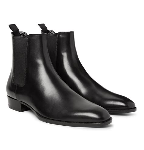 st laurent leather chelsea boots.